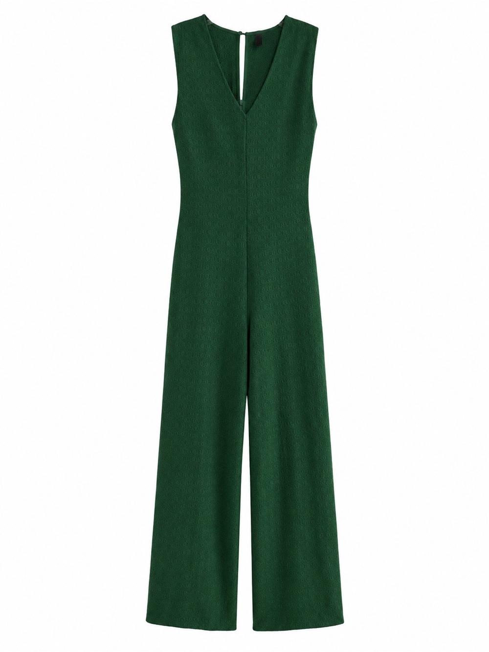 Alya Sleeveless V-Neck Wide-Leg Jumpsuit in Emerald Green